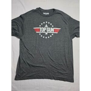 Top Gun T-Shirt Men's XL Dark Gray Graphic Cotton Crew Neck Pullover Streetwear